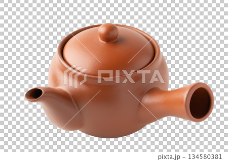 透明背景上的棕色茶壺 透明背景上的棕色茶壺 134580381