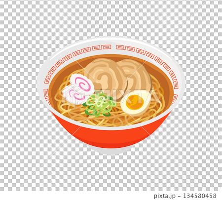 拉麵，扁平化插圖 134580458