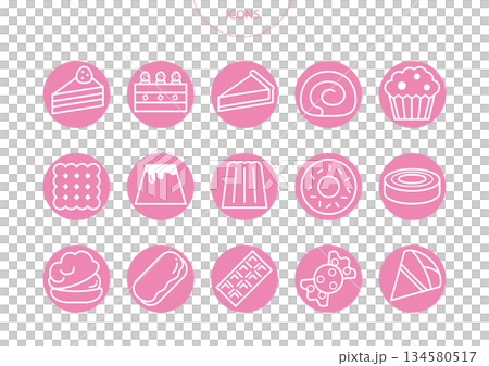 Western confectionery icon pictogram vector illustration set 134580517