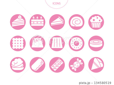 洋菓子 アイコン ピクトグラム ベクター イラスト セット 洋菓子 アイコン ピクトグラム ベクター イラスト セット 134580519