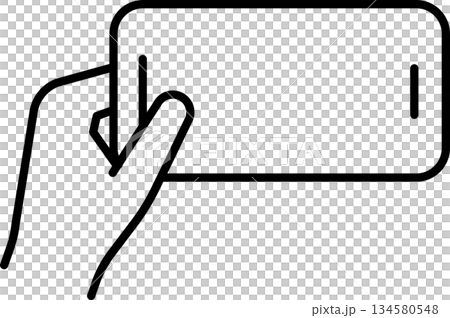 可編輯插圖圖示 5:一隻手操作智慧型手機 可編輯插圖圖示 5:一隻手操作智慧型手機 134580548