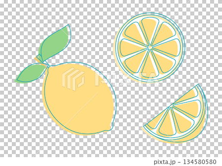 フレッシュなレモンのイラスト フレッシュなレモンのイラスト 134580580