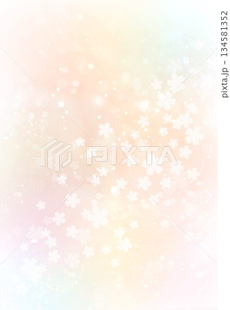 カラフルなグラデーションの背景に小花柄 134581352