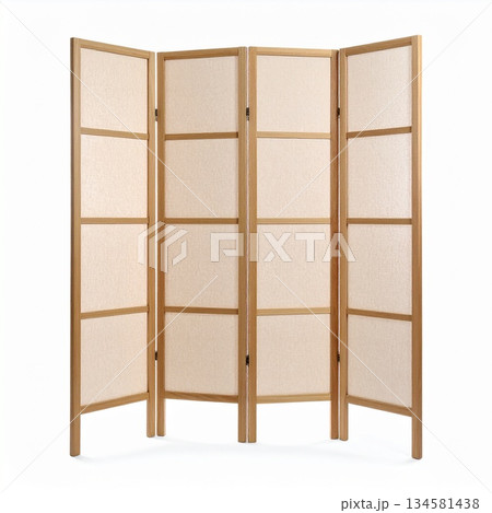 白背景のジャパンディ木製折りたたみパーテーションコレクション 134581438