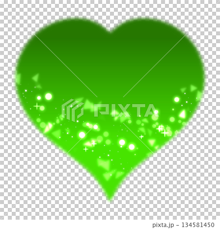 A cute yellow-green glitter gradient heart illustration A cute yellow-green glitter gradient heart illustration 134581450