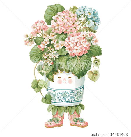 little cute fairy with flower wreath little cute fairy with flower wreath 134581498