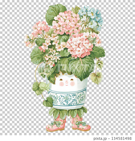 little cute fairy with flower wreath little cute fairy with flower wreath 134581498