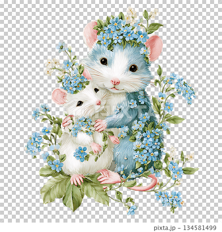 little cute fairy with flower wreath little cute fairy with flower wreath 134581499