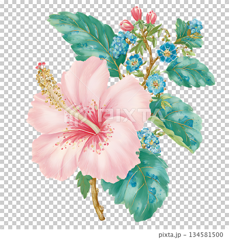 little cute fairy with flower wreath 134581500