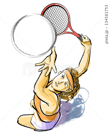 テニスのサーブ 134581753