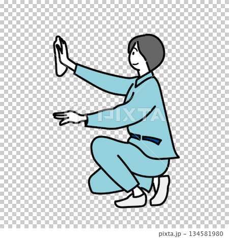 Stock Illustration: Characters who clean windows and walls Stock Illustration: Characters who clean windows and walls 134581980