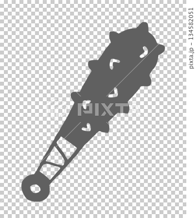 Woodblock style demon's iron club 134582051