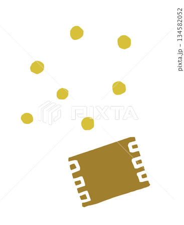 木版画風の節分の豆まき(豆と枡) 木版画風の節分の豆まき(豆と枡) 134582052