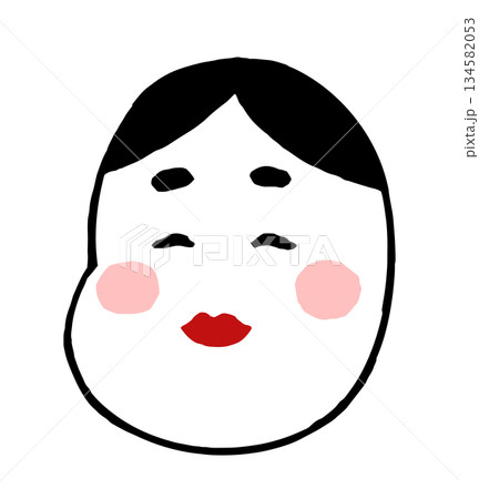 木版画風のおかめ 木版画風のおかめ 134582053