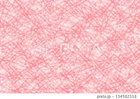 コーラルピンクのクレヨン手描きテクスチャ背景 134582318