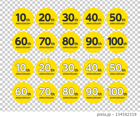 10th to 100th Anniversary Icons 134582319