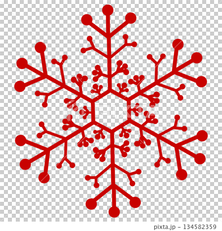 Red branched snowflake 134582359