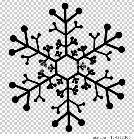 Black branched snowflakes 134582360