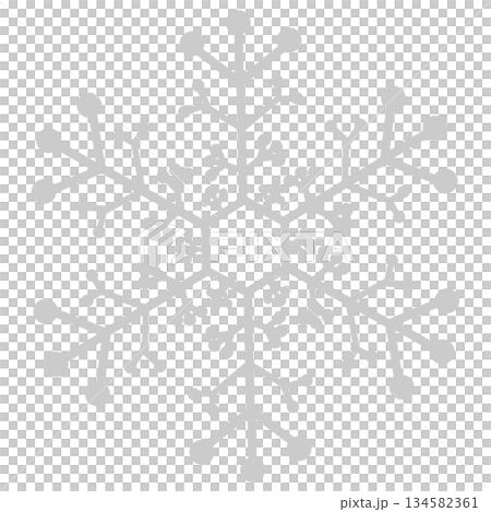 Gray multi-branched snowflake Gray multi-branched snowflake 134582361