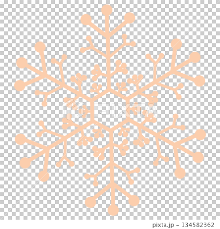 Pale orange branched snowflake 134582362