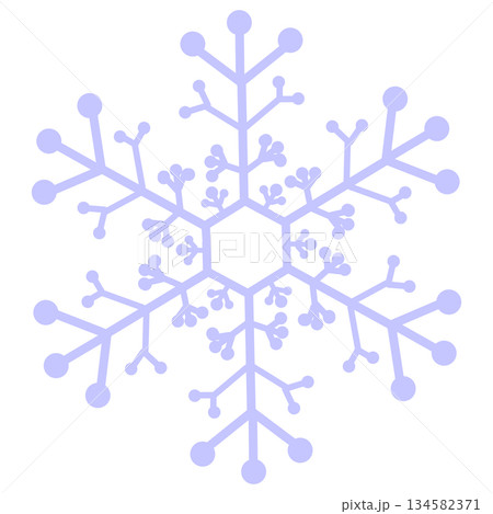 薄い青色の枝分かれの多い雪の結晶 薄い青色の枝分かれの多い雪の結晶 134582371