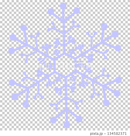 薄い青色の枝分かれの多い雪の結晶 薄い青色の枝分かれの多い雪の結晶 134582371