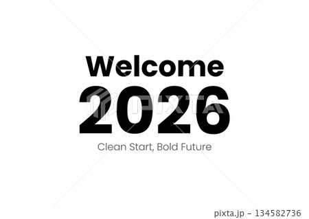 minimal new year 2026 welcome typography poster 134582736