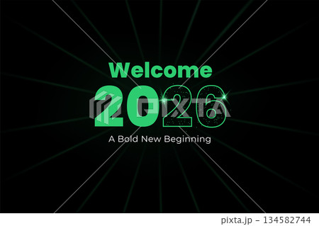 2026 new year welcome banner design 134582744