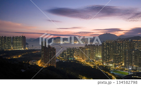 Dec 20 2025 Modern Tseung Kwan O Skyline Under Vibrant Evening Sky Dec 20 2025 Modern Tseung Kwan O Skyline Under Vibrant Evening Sky 134582798