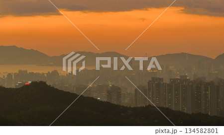 Dec 20 2022 Vibrant Kowloon Skyline With Stunning Sunset Over Harbour Dec 20 2022 Vibrant Kowloon Skyline With Stunning Sunset Over Harbour 134582801