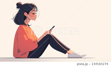 リラックスする女性 134583274