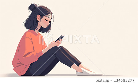 リラックスする女性 134583277