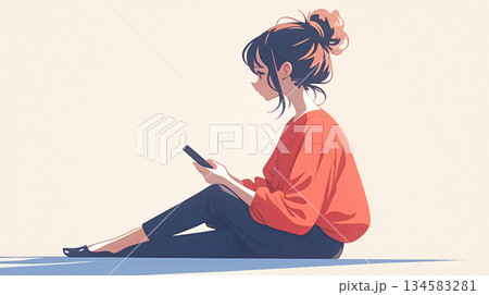 リラックスする女性 134583281