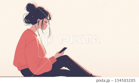 リラックスする女性 134583285