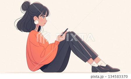 リラックスする女性 134583370