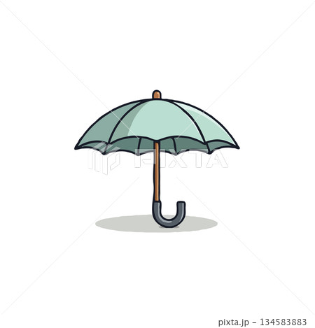Isolated umbrella illustration offering protection and shelter, suitable for weather forecasts, 134583883