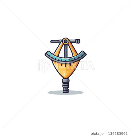 Stylized illustration of a vintage surveyor's instrument rendered with precision and detail Stylized illustration of a vintage surveyor's instrument rendered with precision and detail 134583961