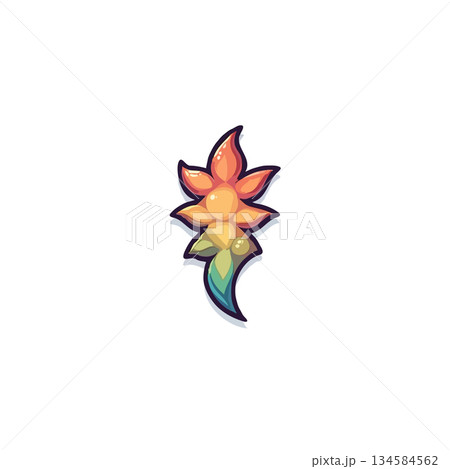 Whimsical spectral flower emblem evokes feelings of warmth, optimism, and dreaminess as a mystical Whimsical spectral flower emblem evokes feelings of warmth, optimism, and dreaminess as a mystical 134584562