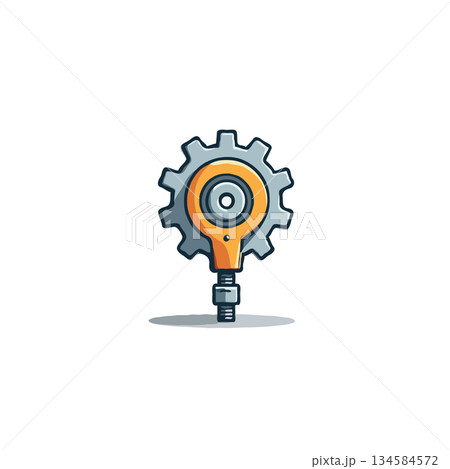 Stylized mechanical gear illustration featuring precise engineering and intricate design elements 134584572