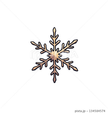 Delicate winter snowflake illustration embodies seasonal cheer with unique design and shimmering Delicate winter snowflake illustration embodies seasonal cheer with unique design and shimmering 134584574