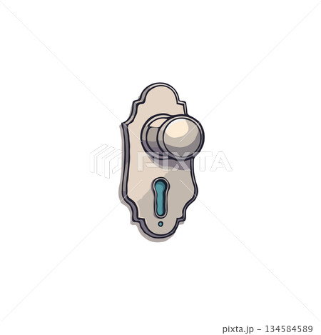 Intricate door knob with classic design enhances doorways by offering functionality and aesthetic 134584589