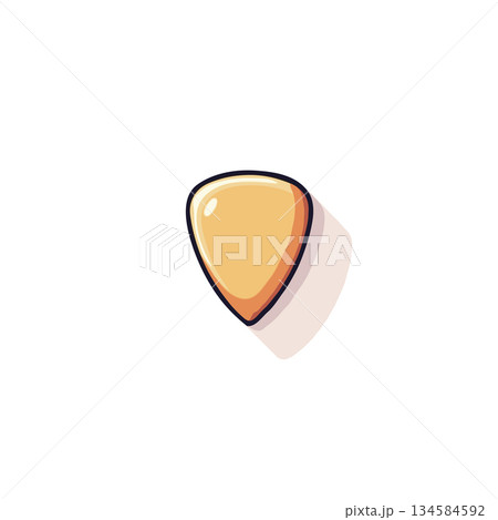 Isolated guitar pick illustration showcasing its unique shape and design with soft gradient fills Isolated guitar pick illustration showcasing its unique shape and design with soft gradient fills 134584592