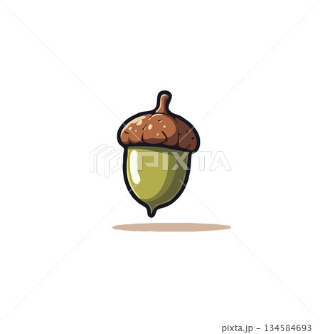 Whimsical Acorn Illustration Featuring Earthy Tones and Clean Lines for Nature and Autumnal Designs Whimsical Acorn Illustration Featuring Earthy Tones and Clean Lines for Nature and Autumnal Designs 134584693