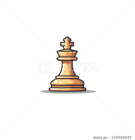 Isolated vector illustration of a king chess piece offering a strategic concept for board game 134584835