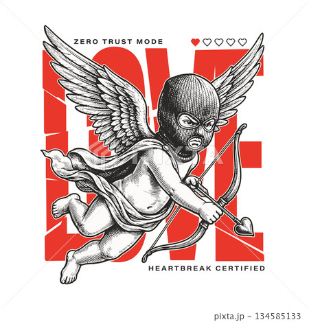 Brutal Cupid Love Typographic Design Brutal Cupid Love Typographic Design 134585133