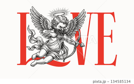 Brutal Cupid Love Concept Typography 134585134