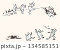 鳥獣戯画のウサギとカエル 134585151