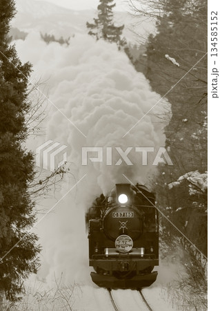 雪景色の磐越西線SL 雪景色の磐越西線SL 134585152