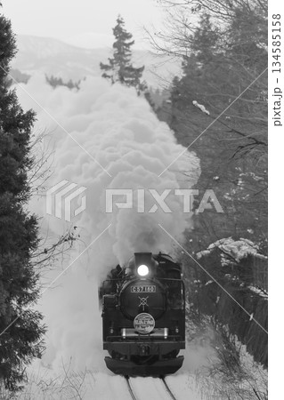 雪景色の磐越西線SL 雪景色の磐越西線SL 134585158