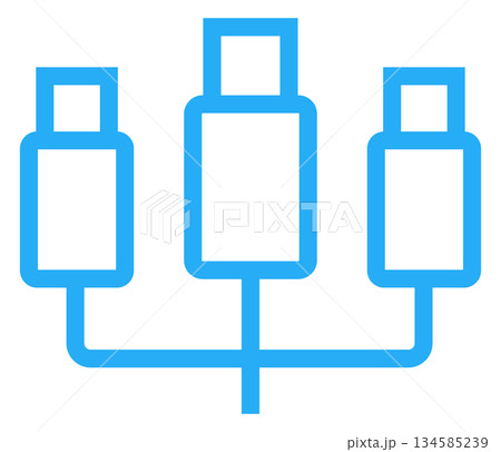 三つ叉のUSB-A端子のアイコンイラスト 134585239